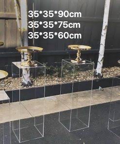 clear acrylic 90cm H plinths (35*35cm)